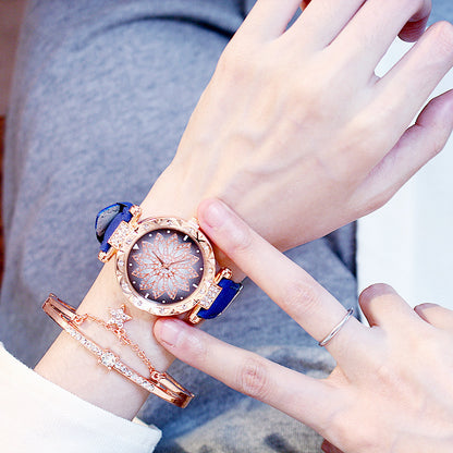 Rotating ladies net red quartz watch casual Limorista