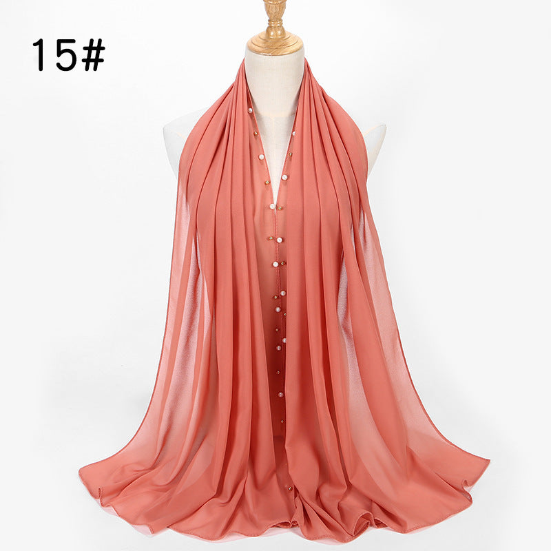 Chiffon nail pearl scarf hijab Limorista