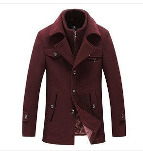 Men Woolen Coats Winter Slim Fit Warm Overcoats Brand Detachable Collar Casual Wool Blends Trench Coats SL-F053 Limorista