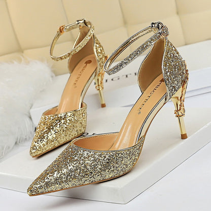 High metallic and sequined heels Limorista