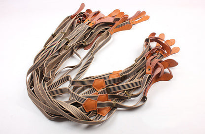 Bib stripe straps straps double shoulder straps men and women elastic elastic suspenders Limorista