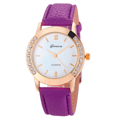 Bilateral Diamond Ladies Belt Casual Watch Geneva Women&