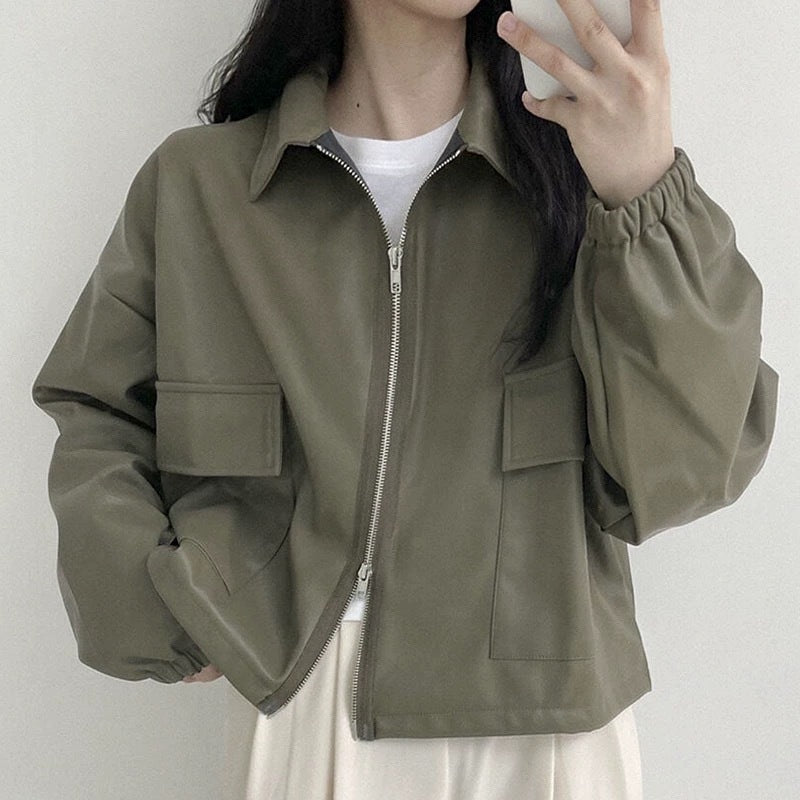 Versatile Long Sleeve Short Coat Women&