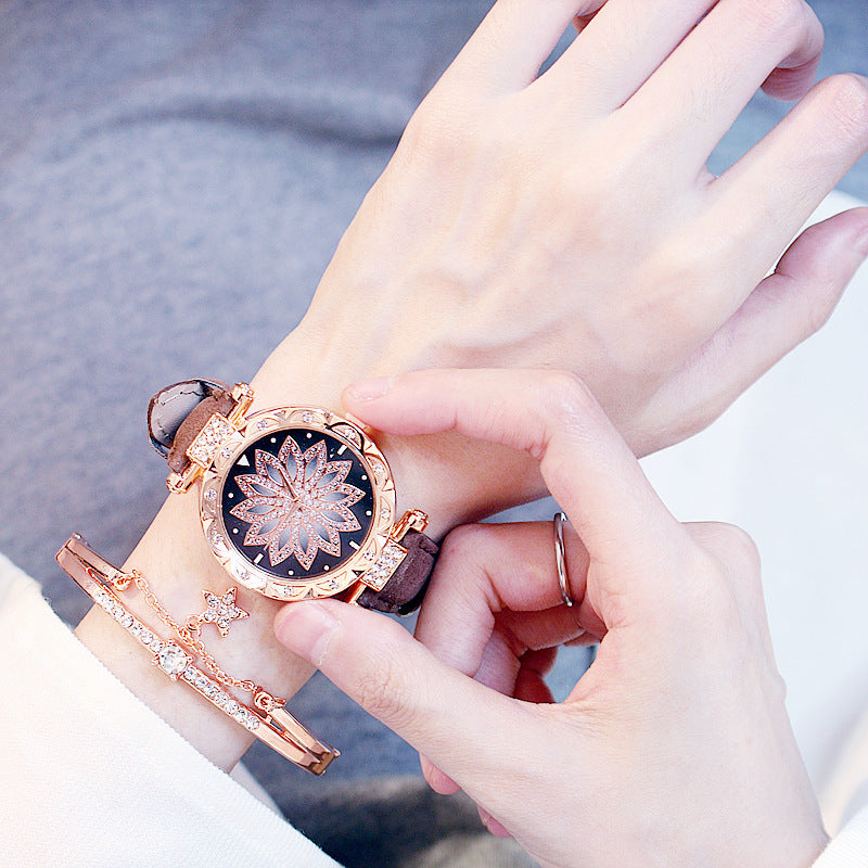 Rotating ladies net red quartz watch casual Limorista