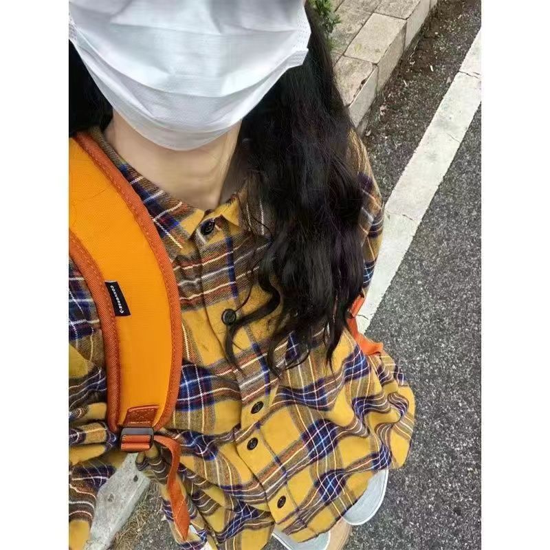 Fashionable Blue Plaid Shirt For Women Limorista