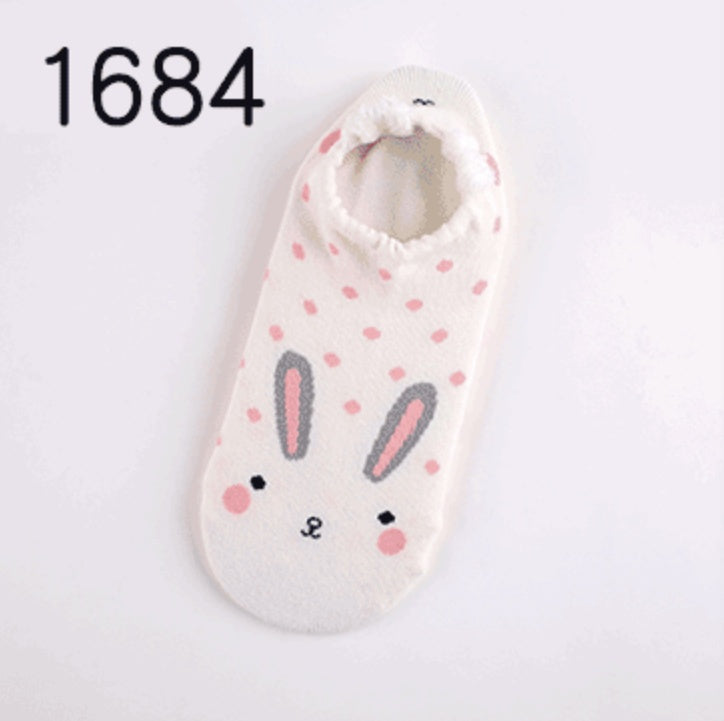 Cute Animals Cotton Short Socks Creative Cartoon Pure Socks Casual Funny Socks Spring Summer Fox Socks Limorista