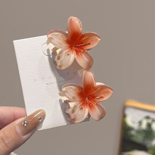 4CM Plumeria Rubra Grip Flower Barrettes Female Limorista