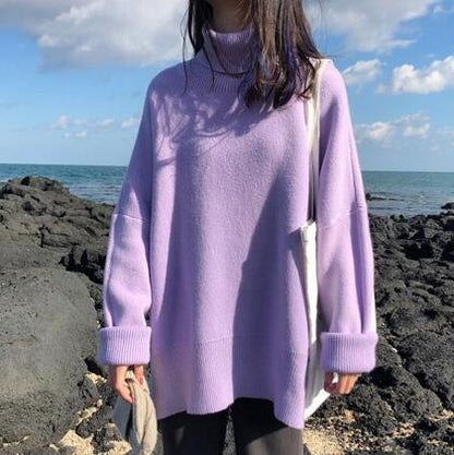 Loose Slit Bottoming Sweater Lazy Style Limorista