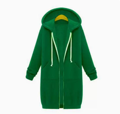 Hooded Long Sleeve Sweater Fleece Long Jacket Limorista