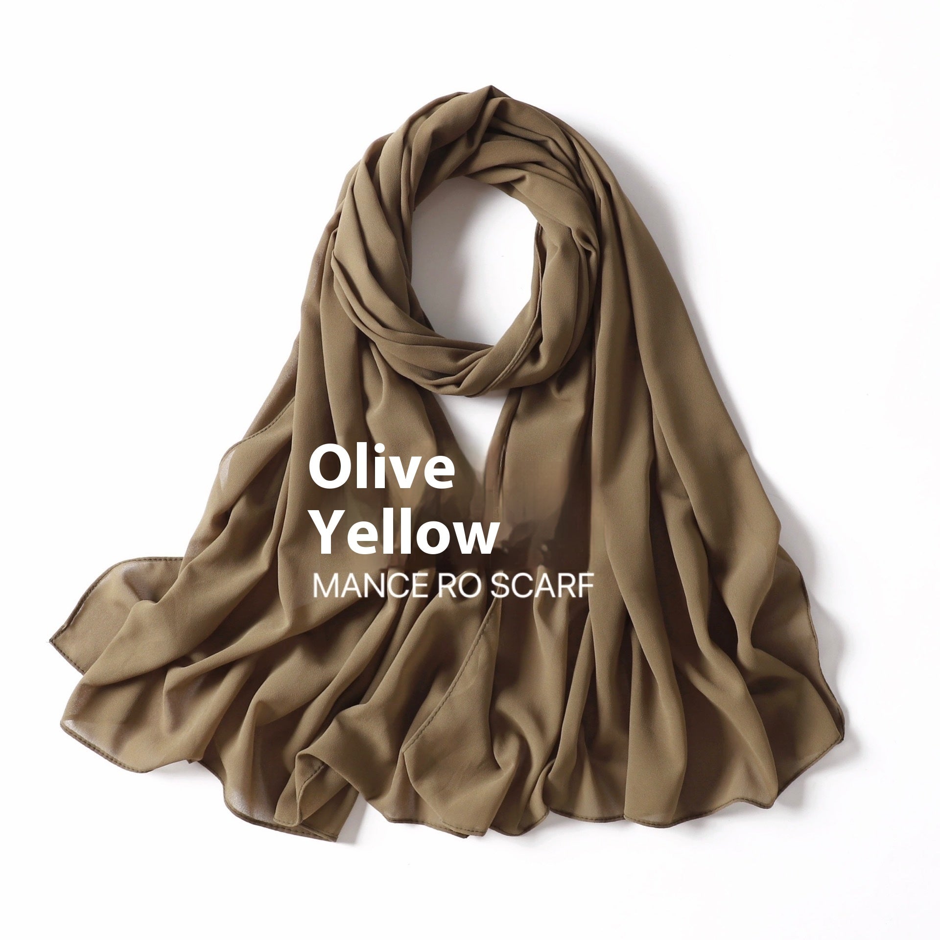 Pure Color Pearl Chiffon Scarf Headcloth Veil Chiffon Scarf Limorista