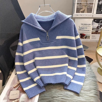 Striped Bottom Shirt, Short, Loose, And High-end For Outerwear Limorista