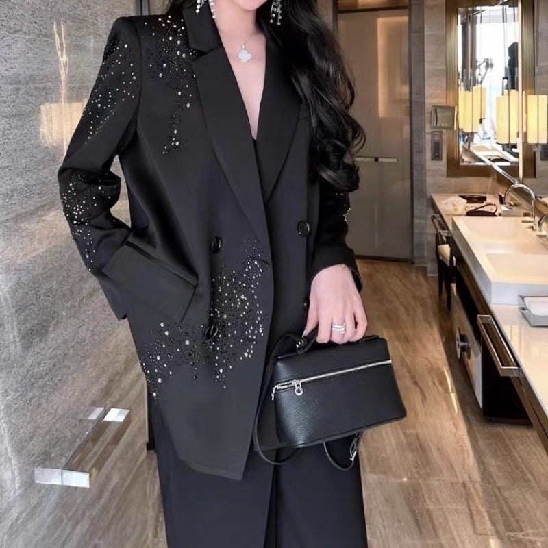Casual Plus Size Diamond Suit Jacket Limorista