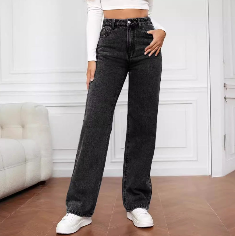 High-waisted Straight-leg Jeans Limorista