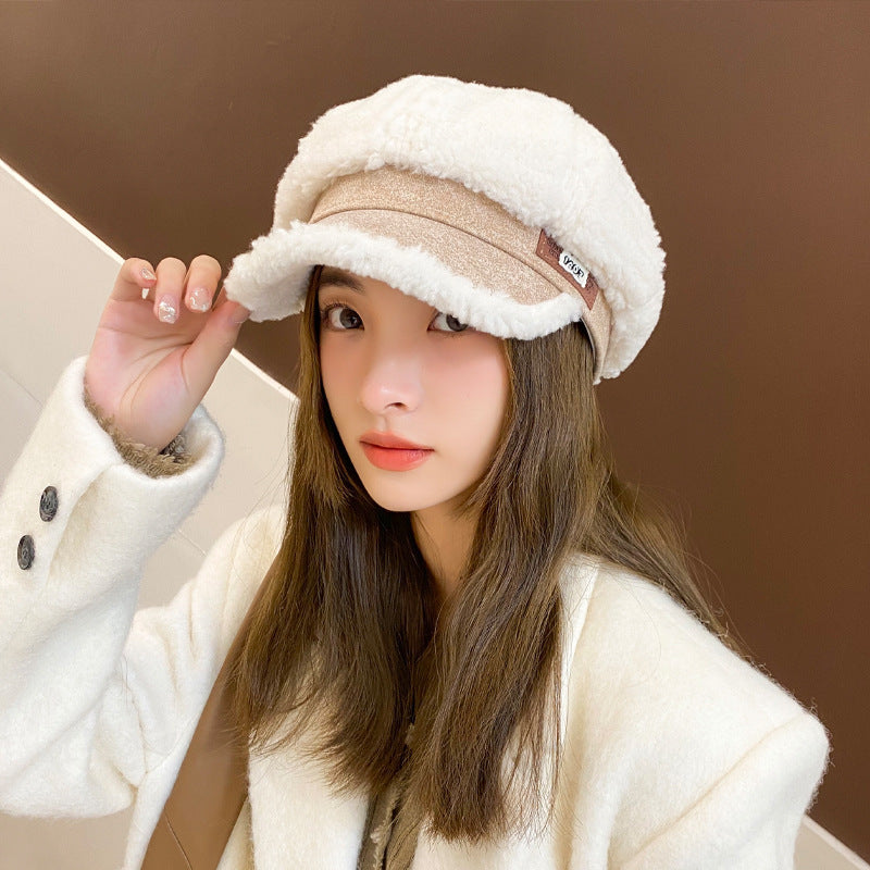 Autumn And Winter Woolen Thick Warm Peaked Cap Limorista