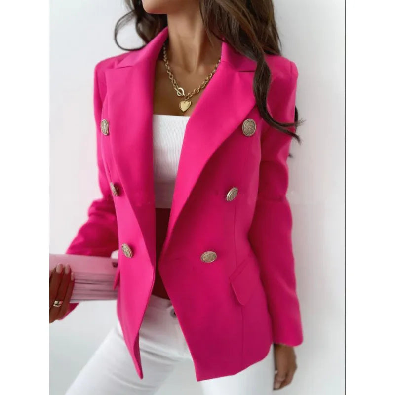 Long-Sleeved Double-Breasted Suit Jacket Limorista