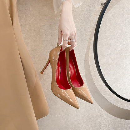 Black With Red Background High Heels Women&