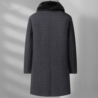 Middle Aged And Elderly Wool Overcoat Men Warm Limorista