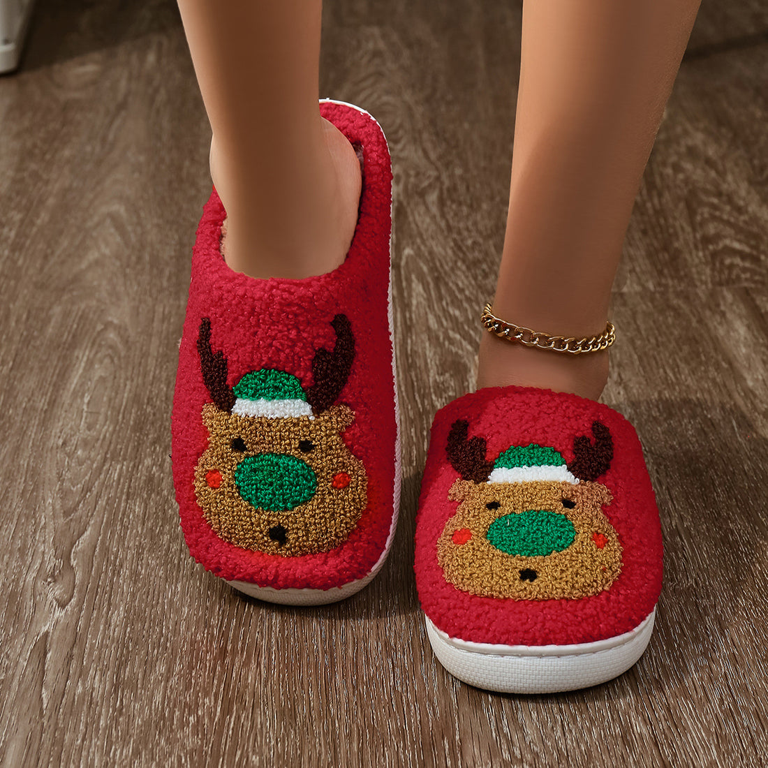 Christmas Home Slippers Indoor Soft Bottom Mute Warm Limorista