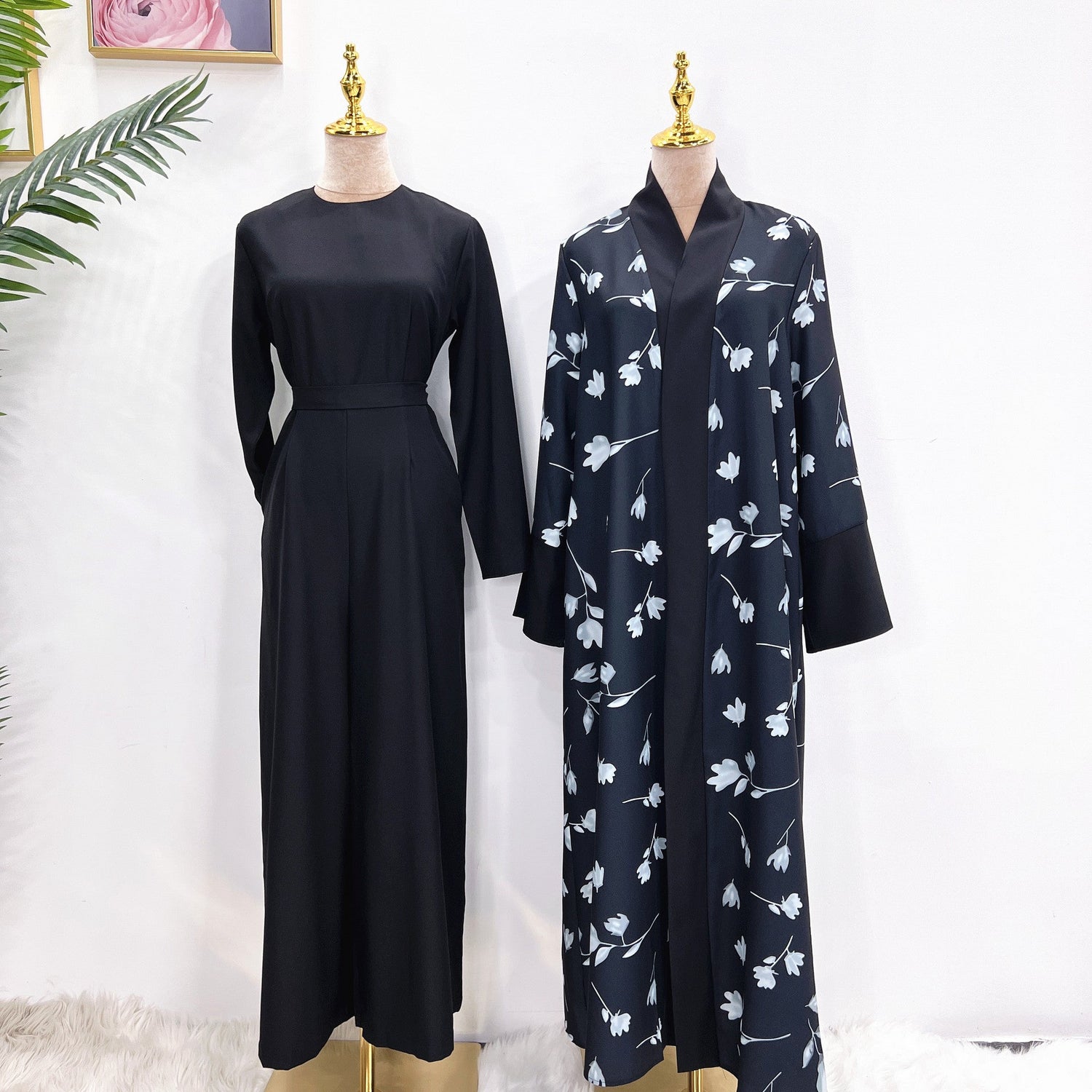 Middle East DUBAI Turkish Robe Solid Color Jumpsuit Limorista