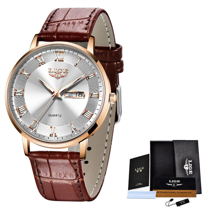 Thin Ladies Quartz Dual Calendar Waterproof Watch Limorista