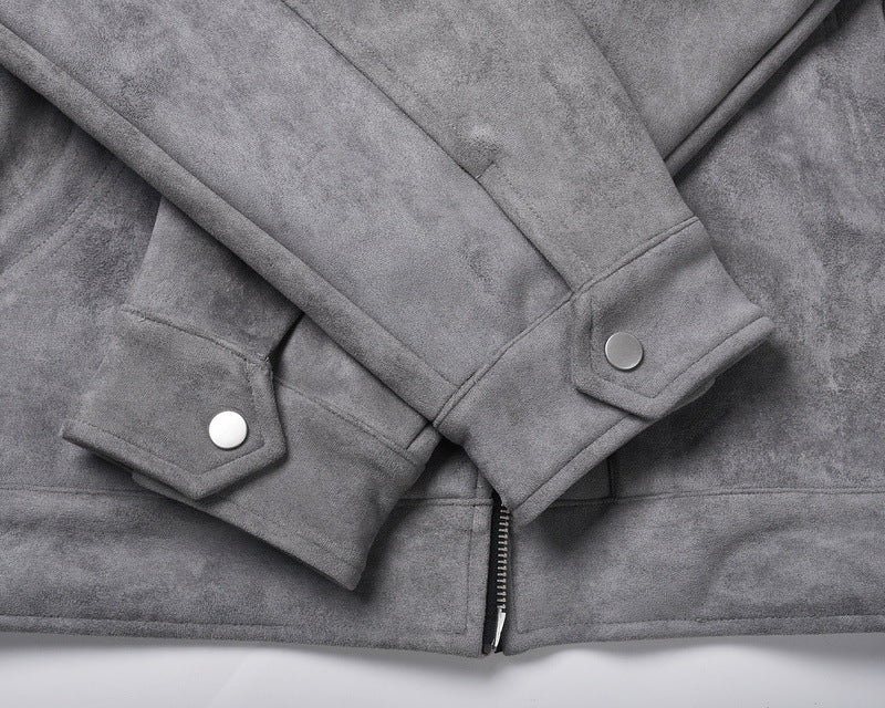 Vintage Solid Deerskin Multi-Pocket Zip Jacket Limorista