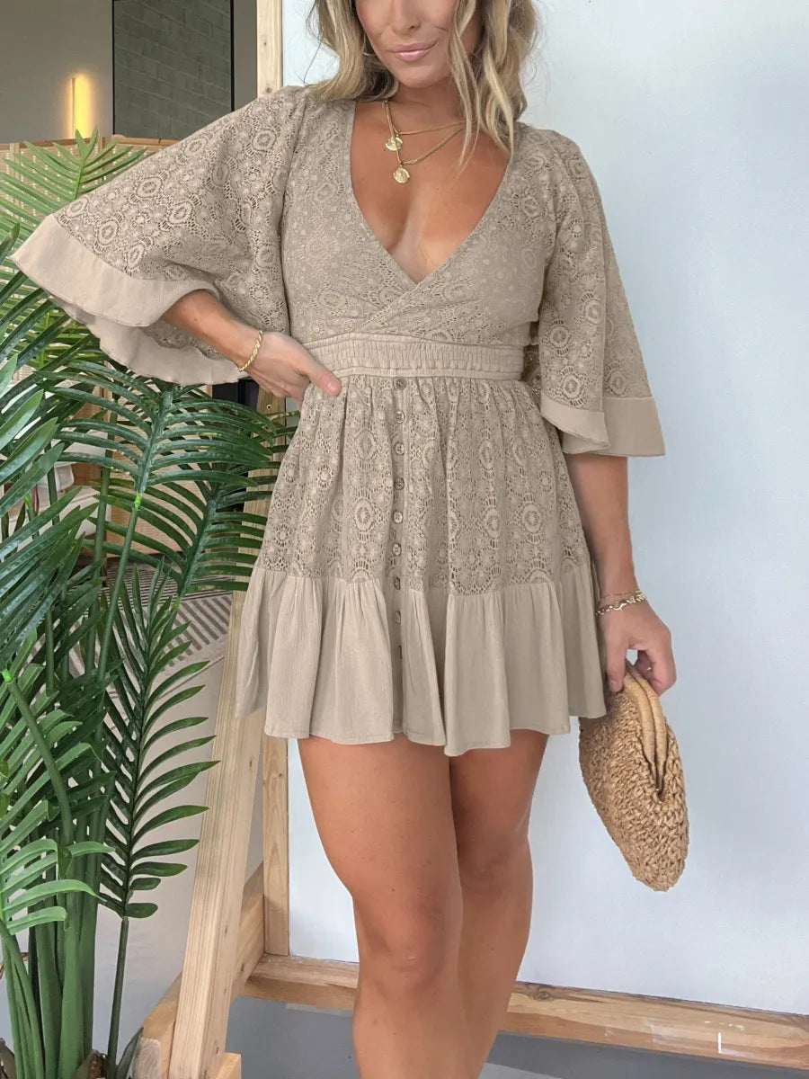 European And American Style Street Hipster V-neck Dress Limorista