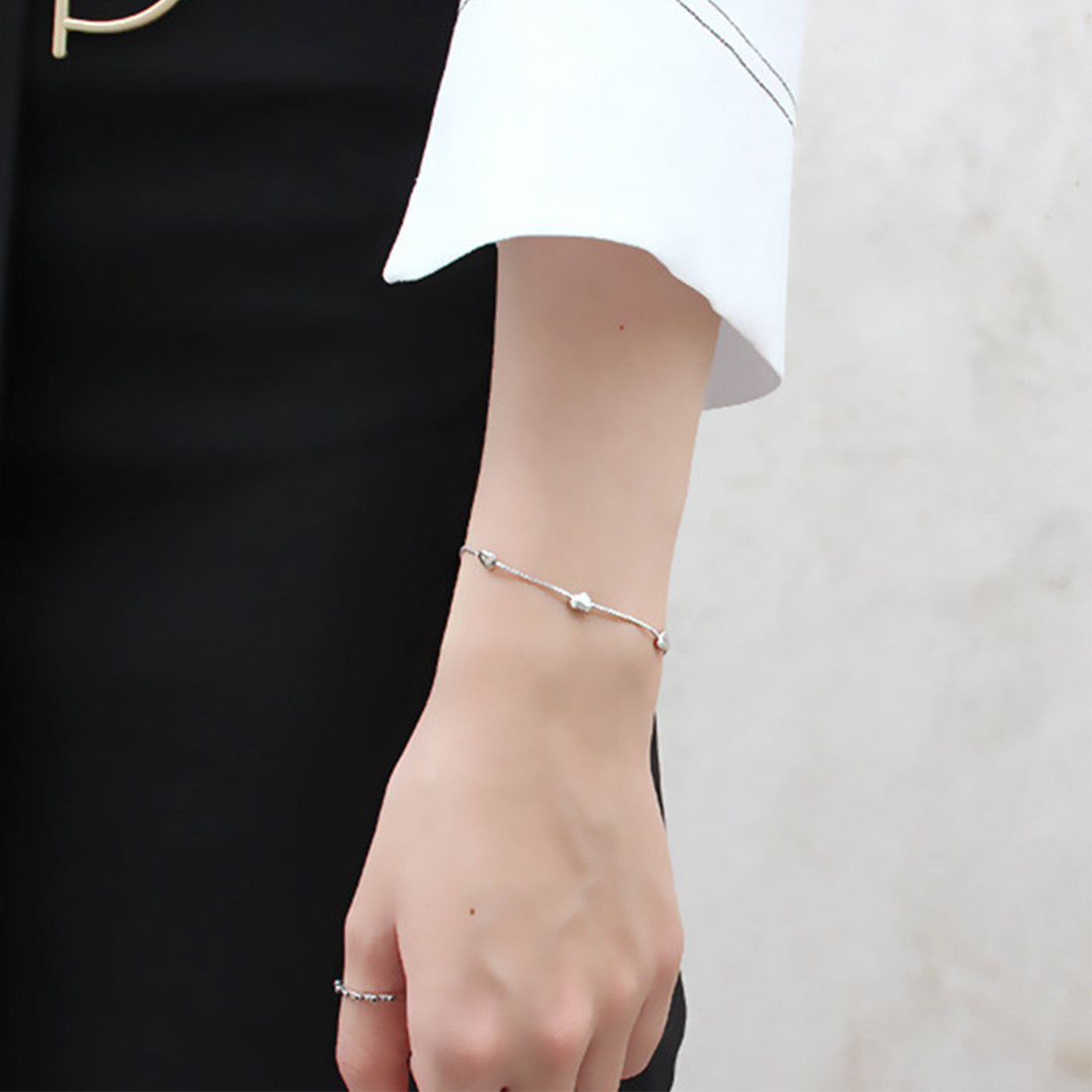 925 Sterling Silver Creative Glossy More Than Heart Bracelet Limorista