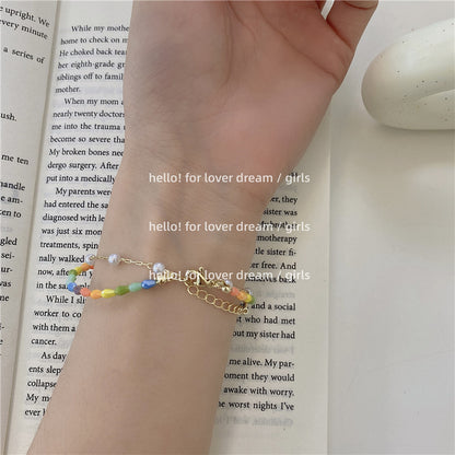 New Color Crystal String Beads Double Layer Twin Bracelet Limorista