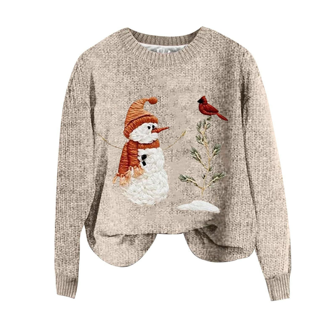 Bodkin Cloth Coat Christmas Elements 3D Printing Round Neck Limorista
