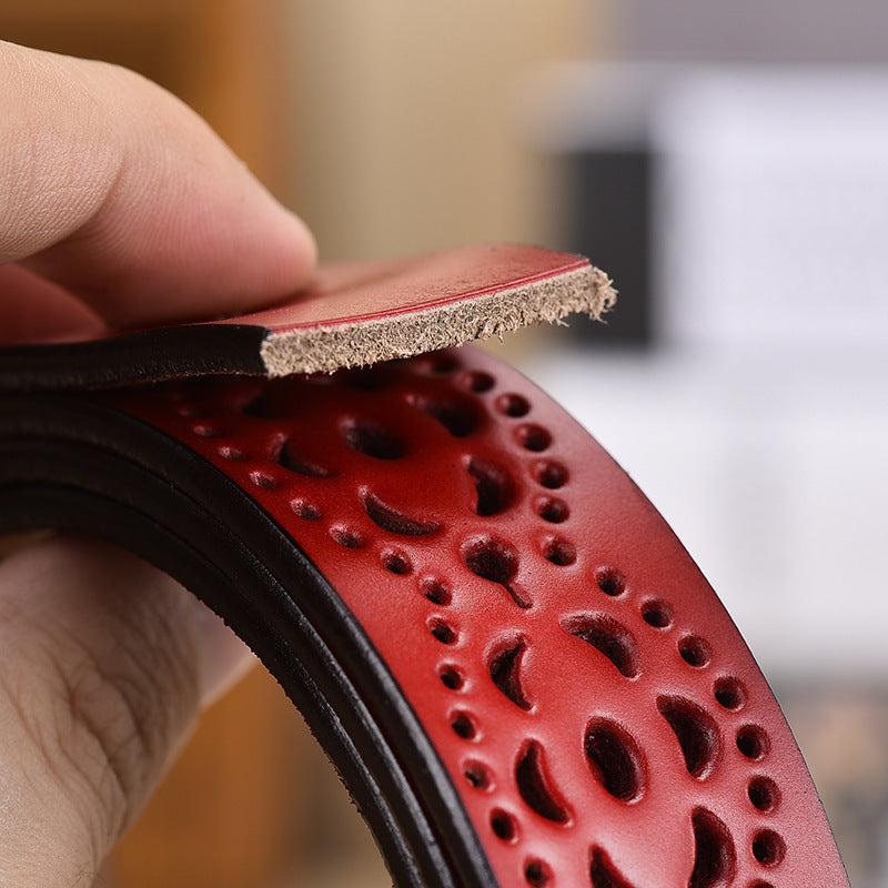 Ladies Hollow Pin Buckle Punch Free Belt Limorista