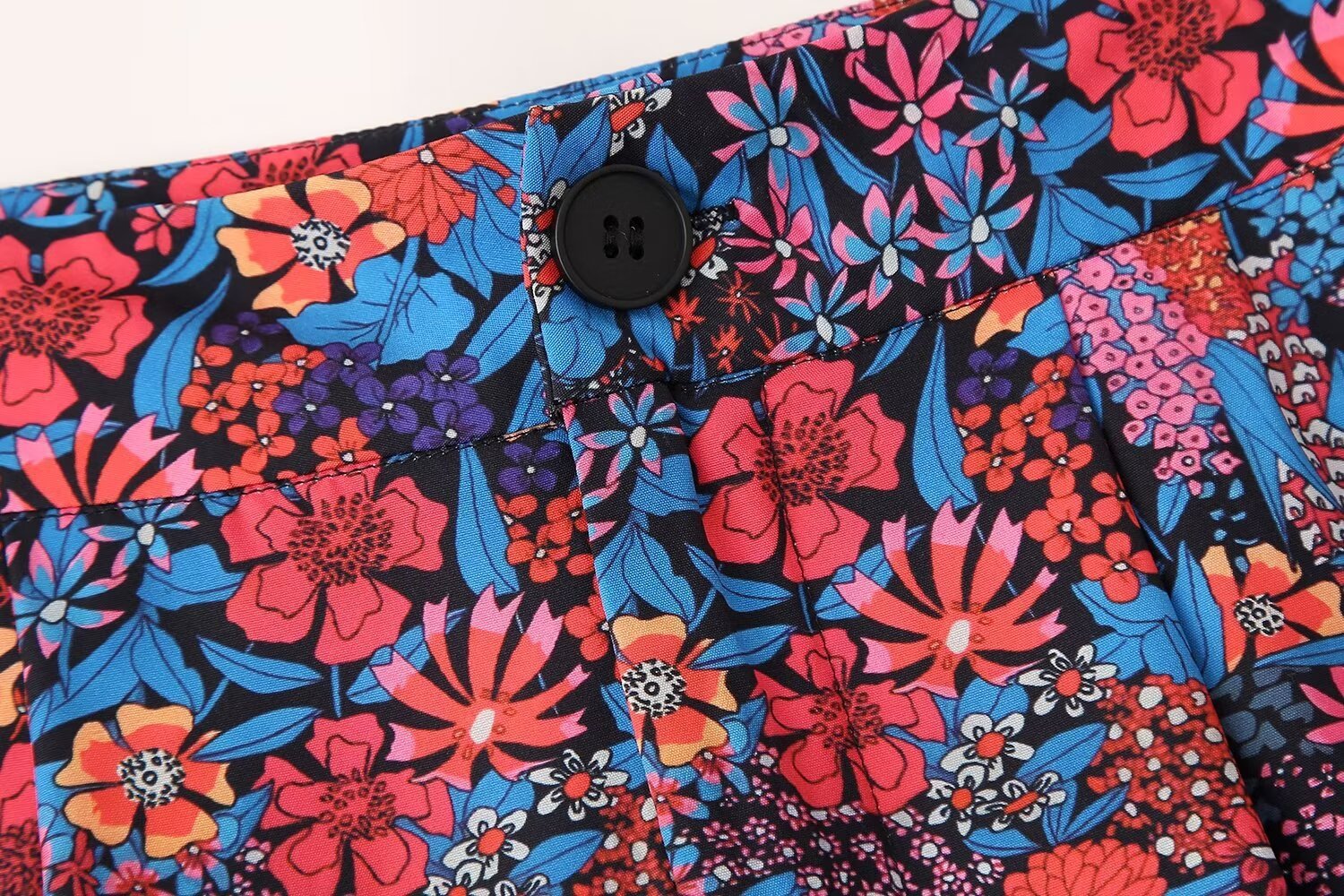 Flower Print Bowknot Decoration Short Sleeve Top Straight Casual Trousers Suit Limorista
