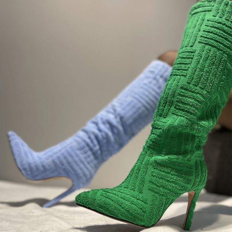 Plus Size Sexy Pointed Toe Thermal Towel Boots Limorista