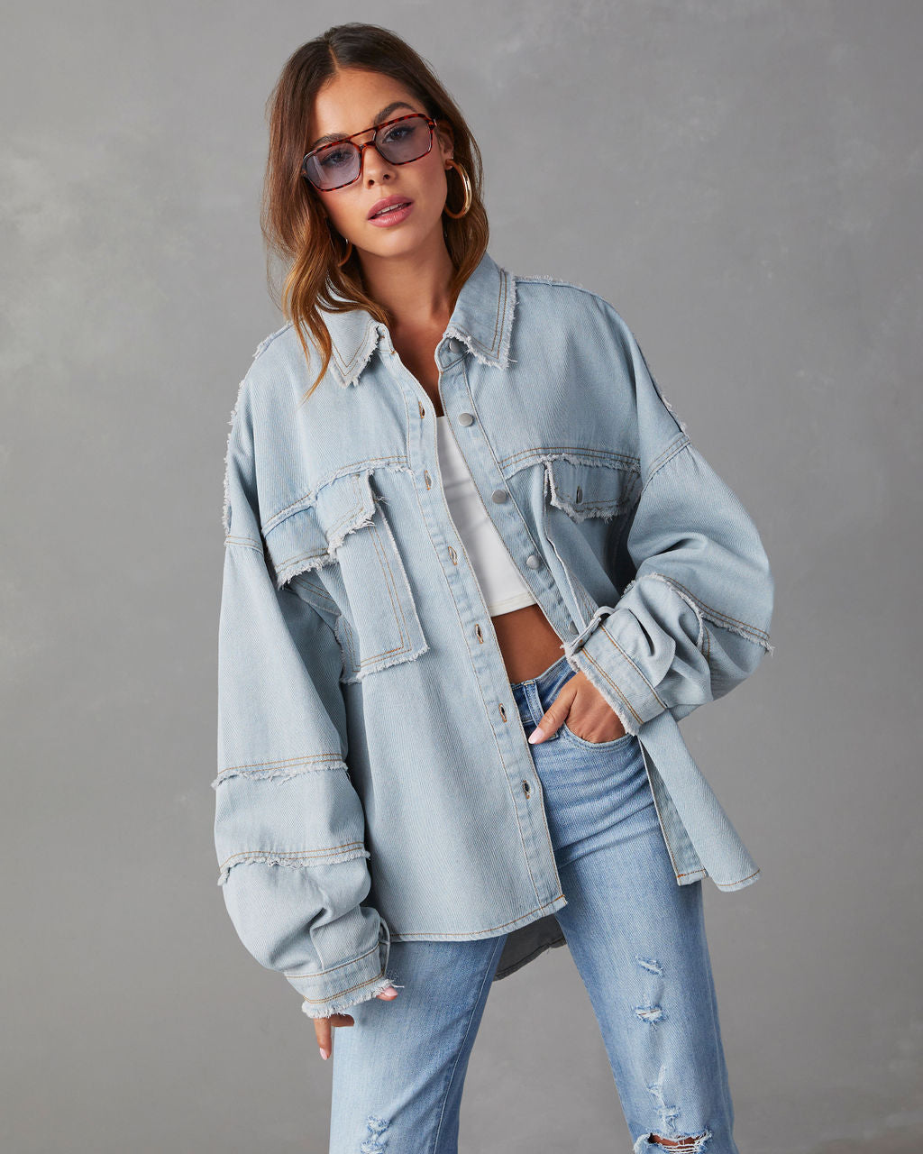 Casual Long Sleeve Denim Coat Limorista