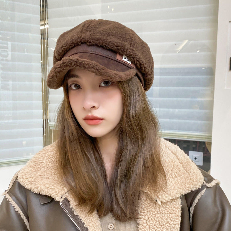 Autumn And Winter Woolen Thick Warm Peaked Cap Limorista