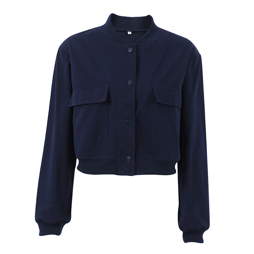White Slim-fit Long-sleeved Women&