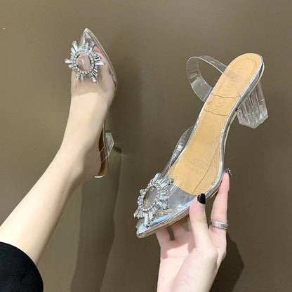 Autumn New Fashion Rhinestone Pointed Toe Stiletto Heel High Heels For Women Limorista