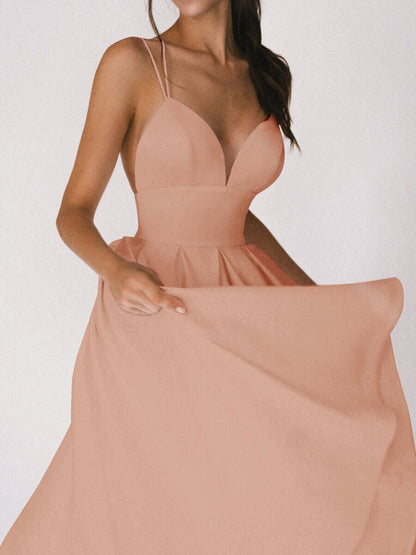 Sexy V-neck Suspender Dress Summer Fashion A-Line Long Dresses For Women Limorista