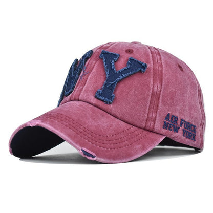 Fashion Washed Cotton Letters Made Old Sunhat Limorista