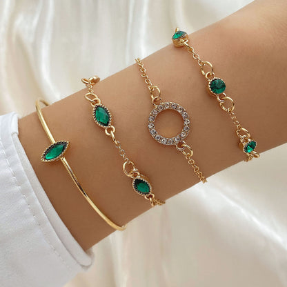 Diamond Bracelet Suit Rhinestone Chain Bracelet Four-piece Set For Women Limorista