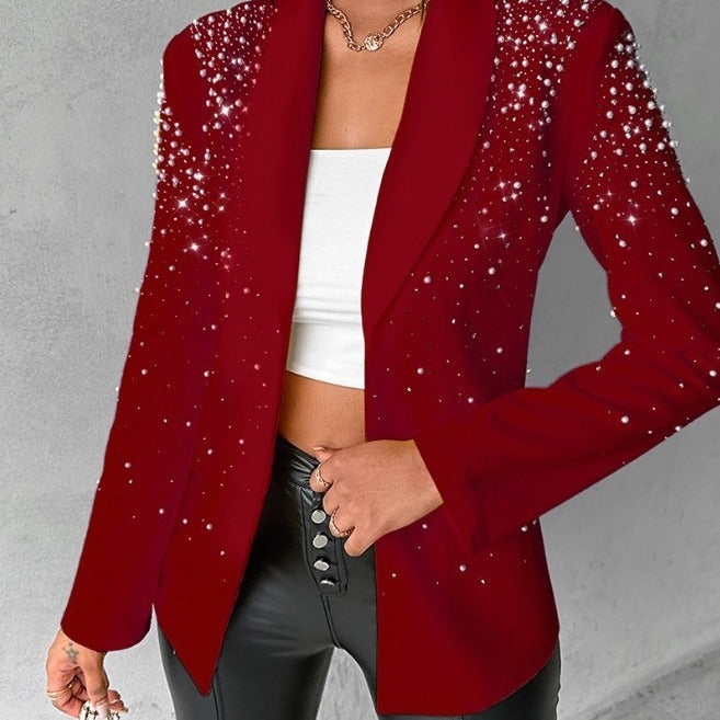 Fashion Casual Bubble Beads Small Suit Women&