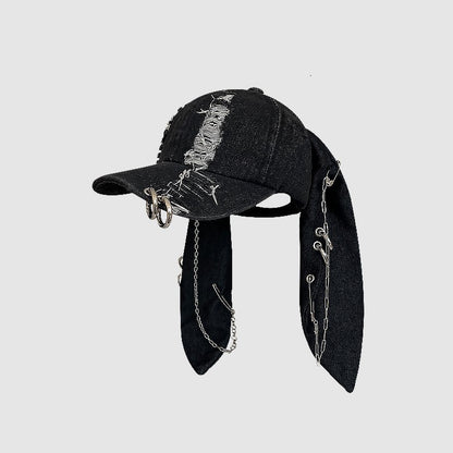 Special-interest Design Y2g American Graffiti Punk Denim With Hole Rabbit Limorista