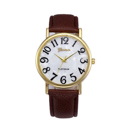 Marble Belt Watch Fashion Geneva Watch  Shell Face Casual Watch For Men And Women Limorista