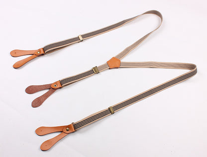 Bib stripe straps straps double shoulder straps men and women elastic elastic suspenders Limorista