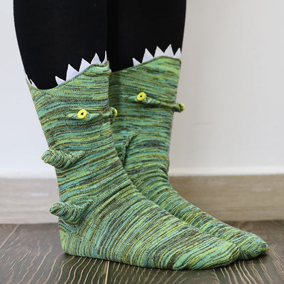 Funny Shark Chameleon Cartoon Socks Limorista