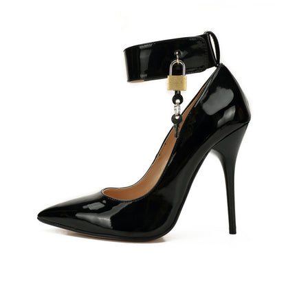Ladies Lock Stiletto 12cm Pointed High Heels Limorista