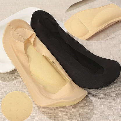 3D Arch Foot Massage Health Care Women Summer Socks Ice Silk Socks Shallow Mouth Silica Gel Invisible Slippers Feet Care Limorista