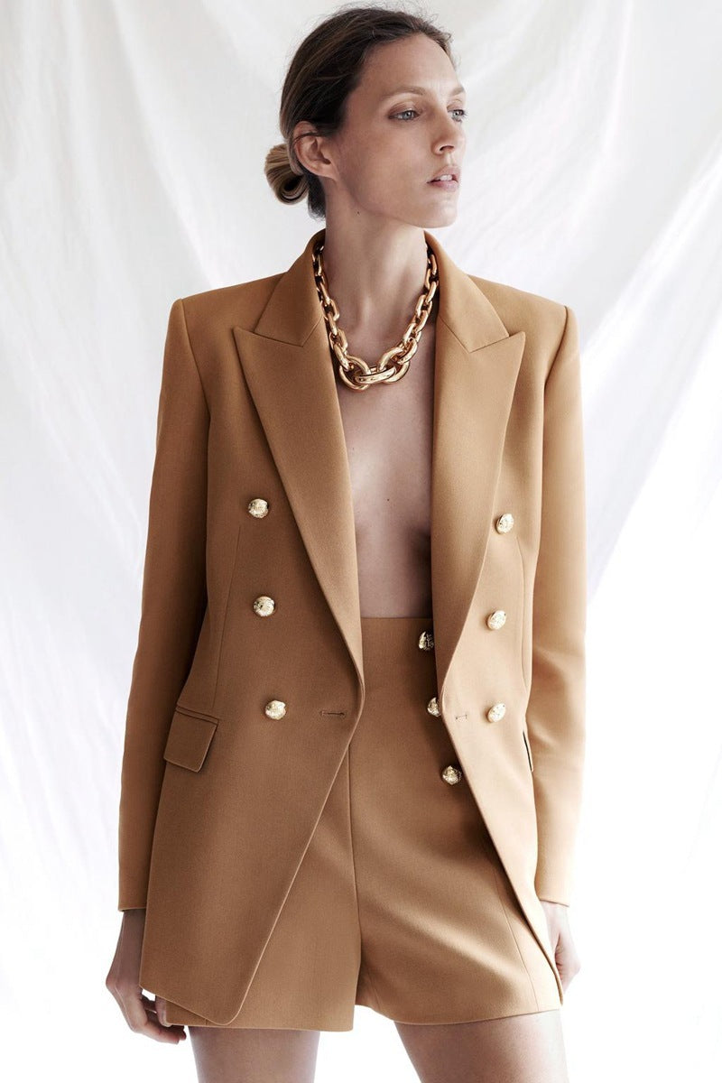 Simple Style Buttoned Casual Blazer Jacket Women Limorista