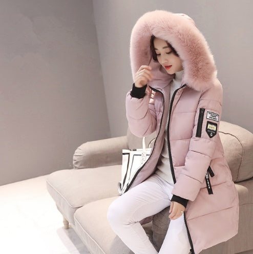 Slim thick cotton jacket large fur collar cotton suit Limorista