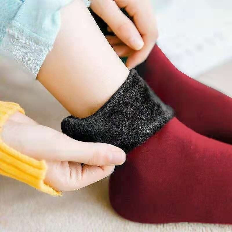 Fleece Lined Padded Warm Keeping Snow Socks Women Mid-high Tube Long Limorista