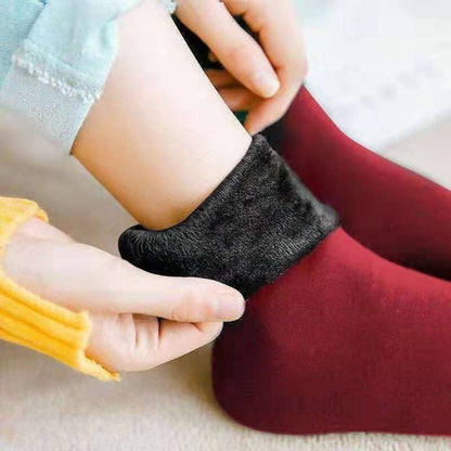 Fleece Lined Padded Warm Keeping Snow Socks Women Mid-high Tube Long Limorista